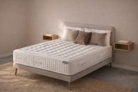 PARADISE upholstered bed base with wooden legs, elegant and minimal bedroom design. PARADISE upholstered bed base with wooden legs, elegant and minimal bedroom design.