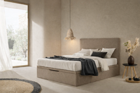 Stauraumbett PALMA in Naturfarbe mit gepolstertem Kopfteil und integriertem Bettkasten Stauraumbett PALMA in Naturfarbe mit gepolstertem Kopfteil und integriertem Bettkasten